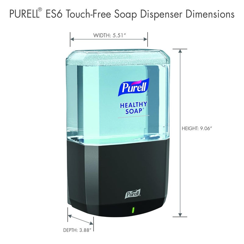 Purell موزع صابون يدوي تلقائي مثبت على الحائط ES6، رمادي، متوافق مع عبوات صابون HEALTHY بسعة 1200 مل (عبوة من 1) - 6434-01 - من تصنيع GOJO، Inc. - Image 4